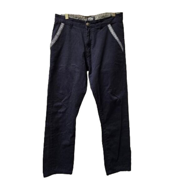 Hardly Evers Navy Blue Ribbon Pocket Trim Pants - Picture 1 of 8